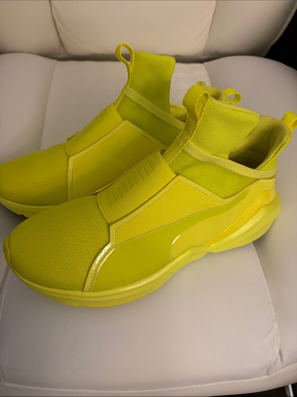 Puma Neon Yellow Slip-On Women's Sneakers